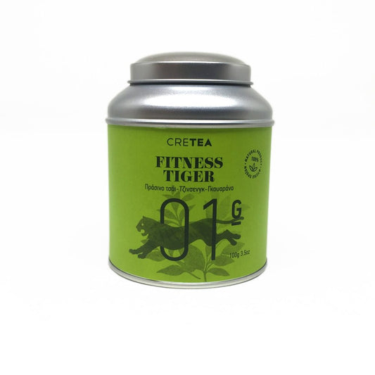 FITNESS TIGER Zielona herbata - guarana i żeń-szeń. Opakowanie 100 g.